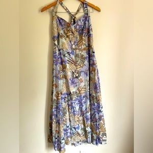 Sz XL halter dress in lilac print